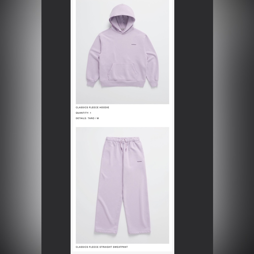 Madhappy Fleece Sweat set (hoodie + sweatpants) in Taro
